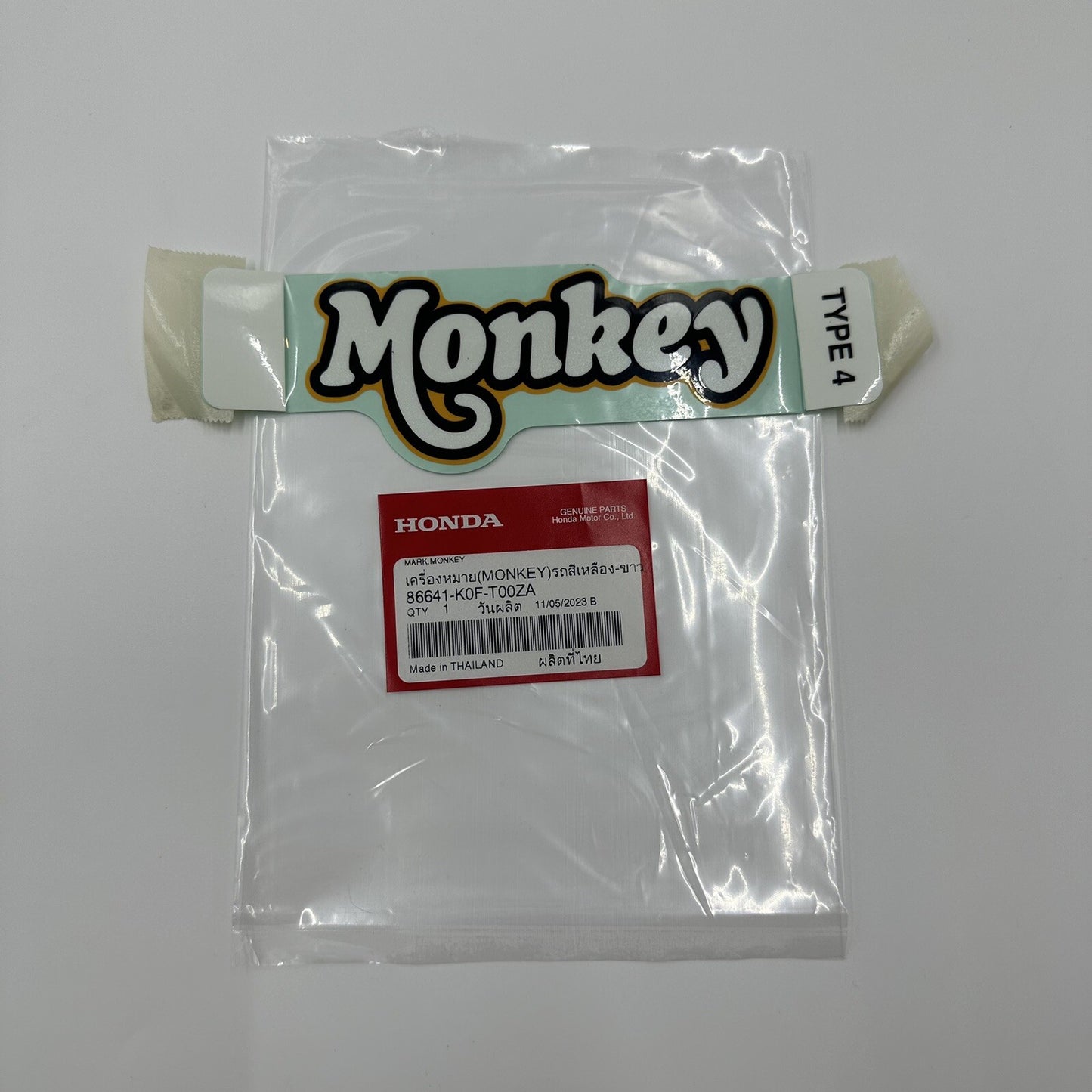 Genuine Honda Monkey Side Cover Decal Emblem Badge Sticker - Yellow