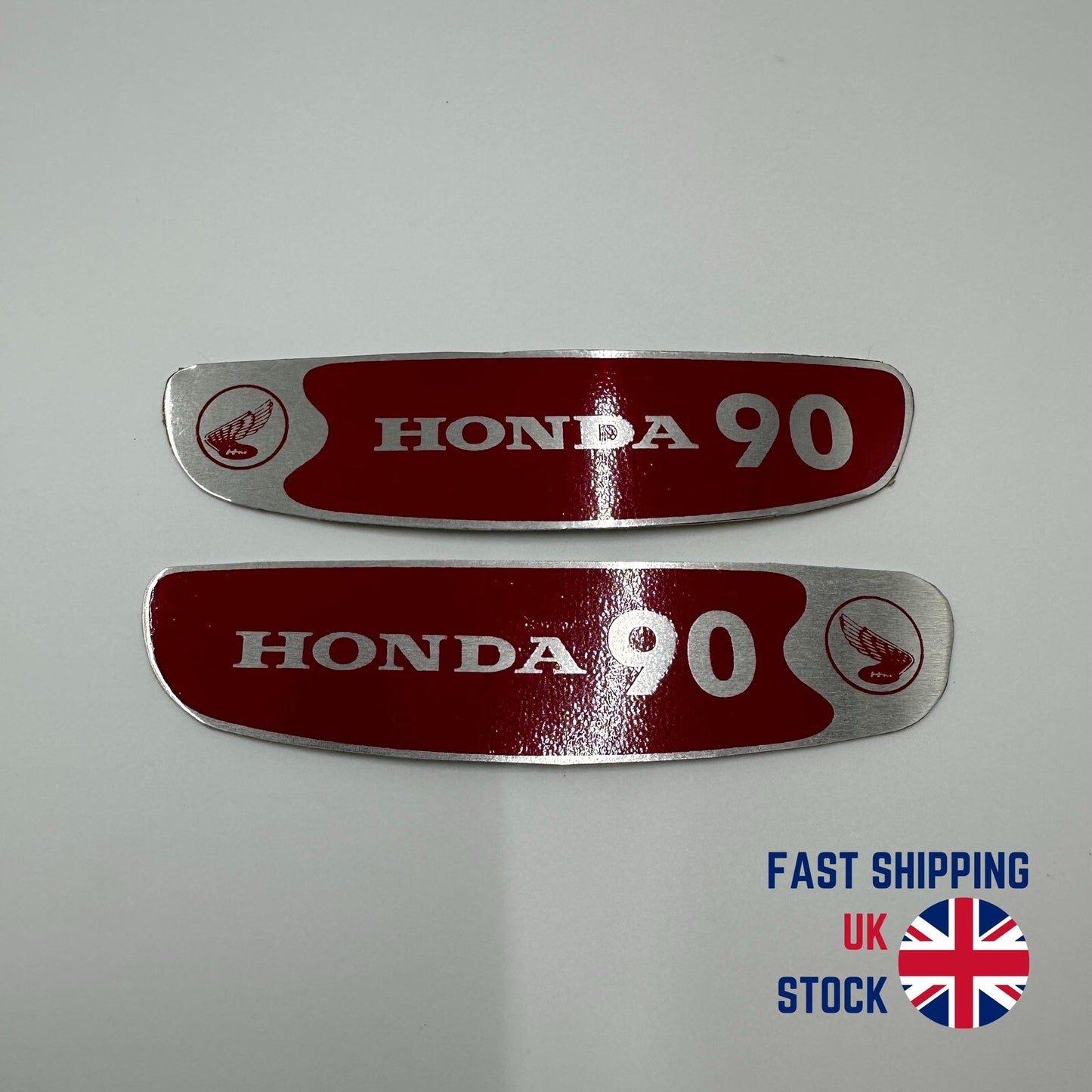 Honda Cub 90 C90 Gas Fuel Tank Sticker Badge Emblem Decal Aluminium Pair