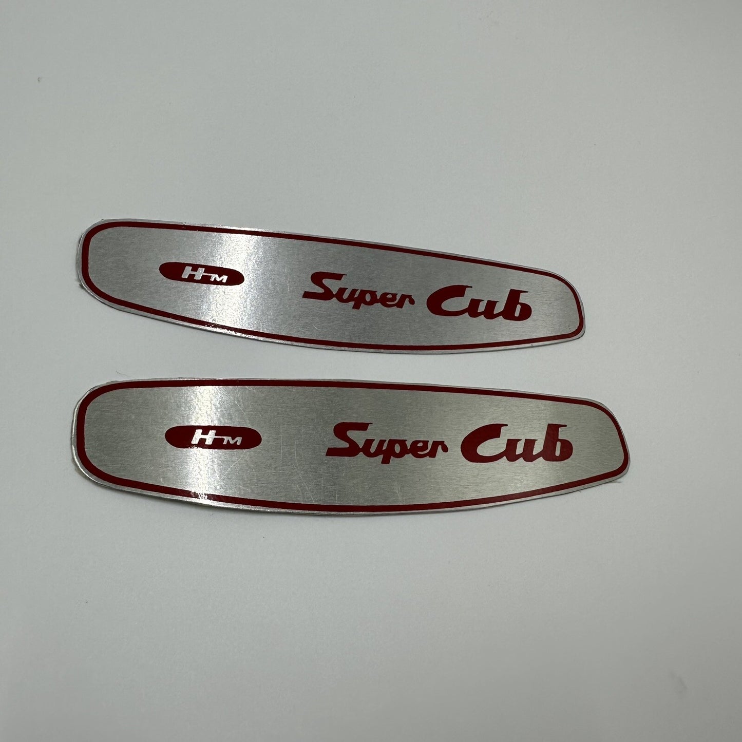 Honda Supercub 100 C100 Gas Fuel Tank Sticker Badge Emblem Decal Aluminium Pair
