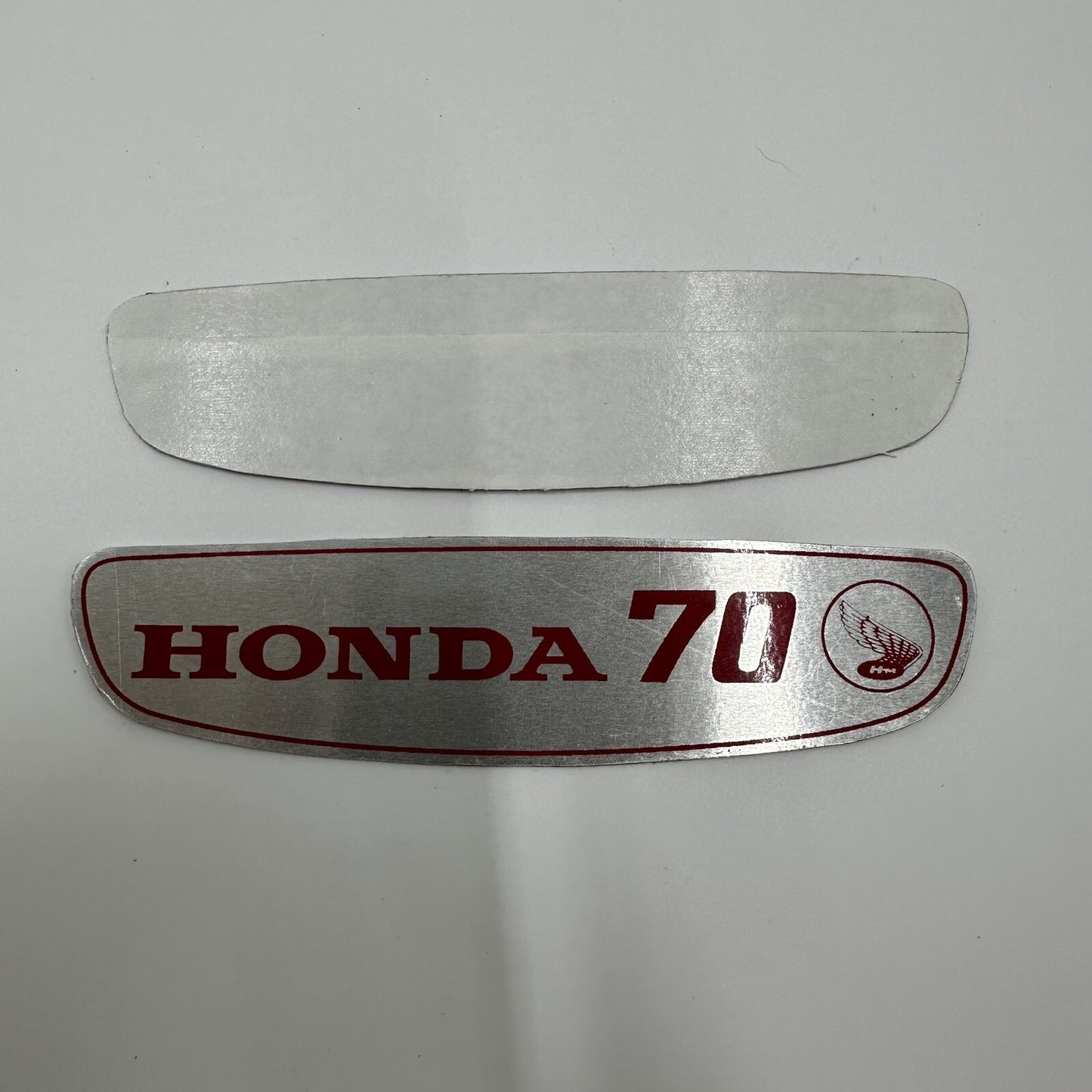 Honda CUB 70 C70 C70M Gas Fuel Tank Sticker Badge Emblem Decal Aluminium Pair