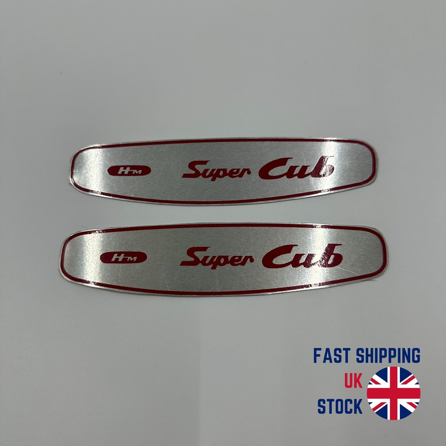Honda Supercub 100 C100 Gas Fuel Tank Sticker Badge Emblem Decal Aluminium Pair