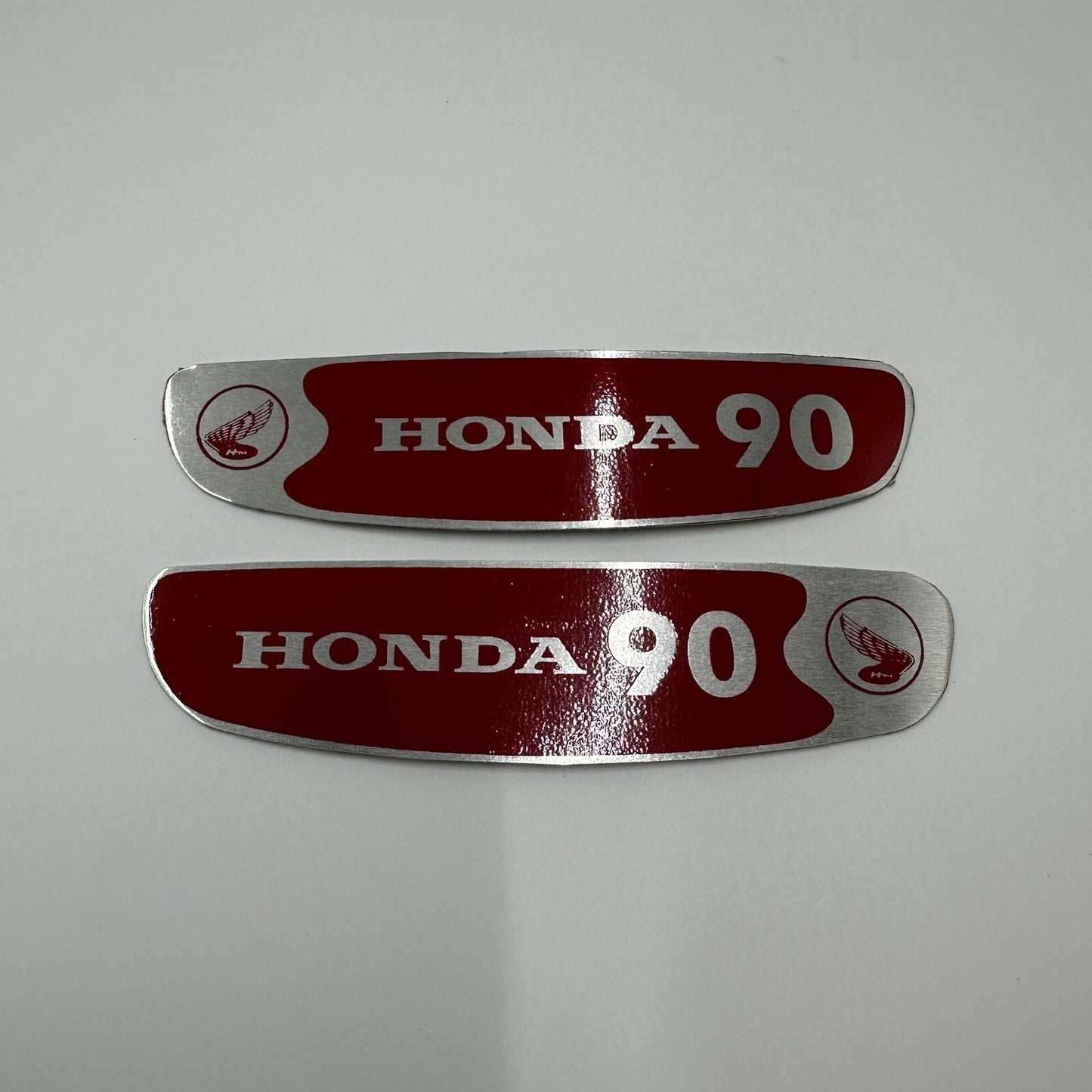 Honda Cub 90 C90 Gas Fuel Tank Sticker Badge Emblem Decal Aluminium Pair