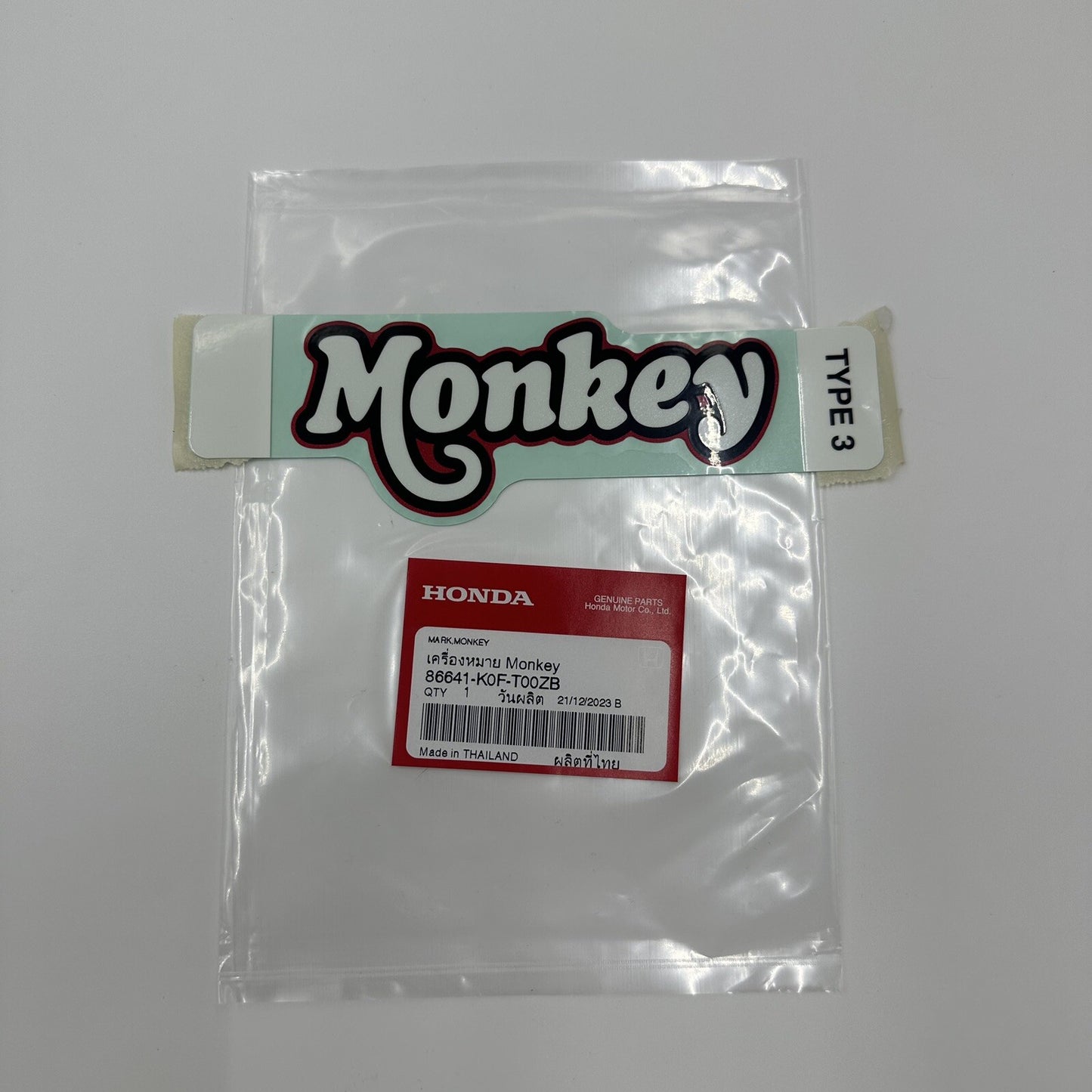 Genuine Honda Monkey Side Cover Decal Emblem Badge Sticker - Red