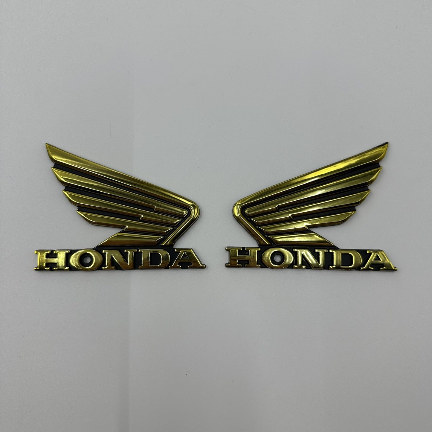 Fits Honda Motorcycle Motor Bike Badge Logo Decal Emblem Gold 3D Pair