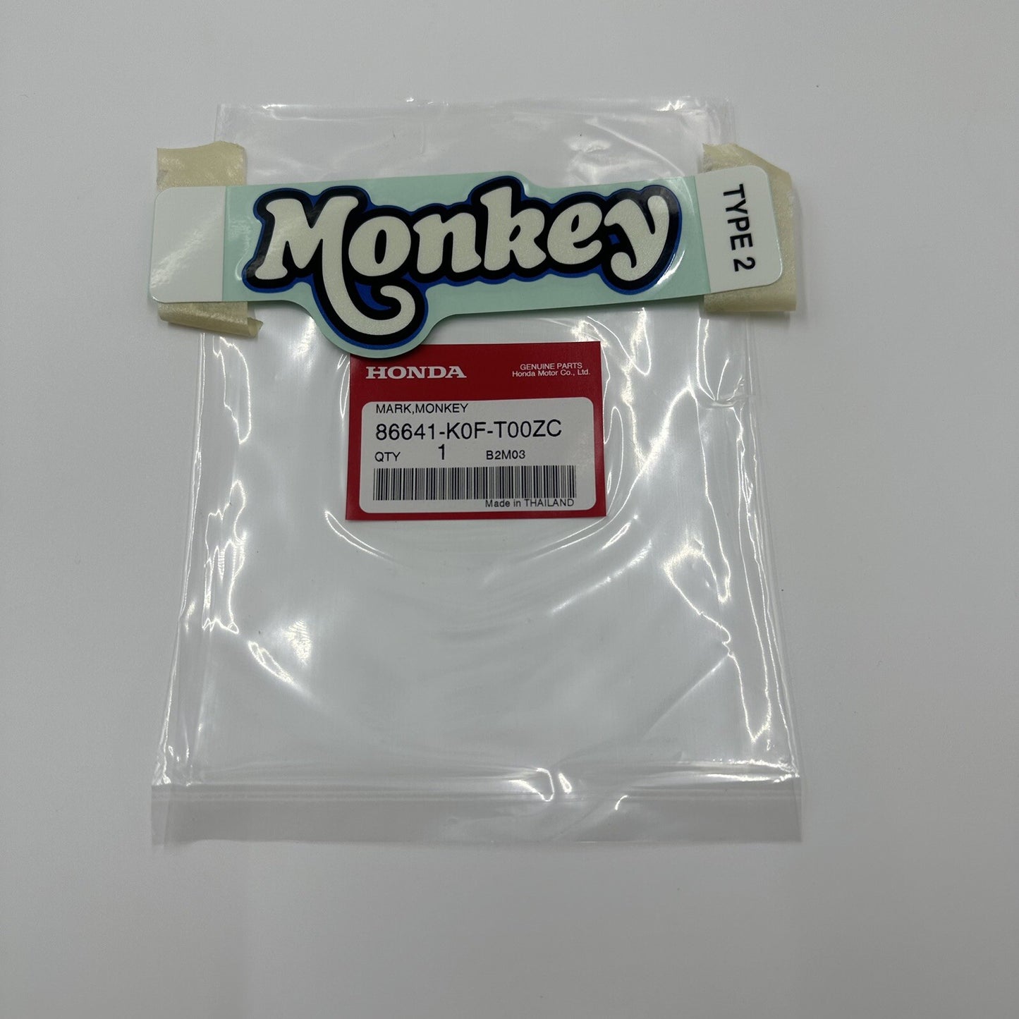 Genuine Honda Monkey Side Cover Decal Emblem Badge Sticker - Blue