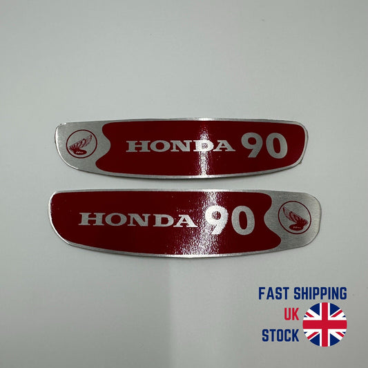 Honda Cub 90 C90 Gas Fuel Tank Sticker Badge Emblem Decal Aluminium Pair