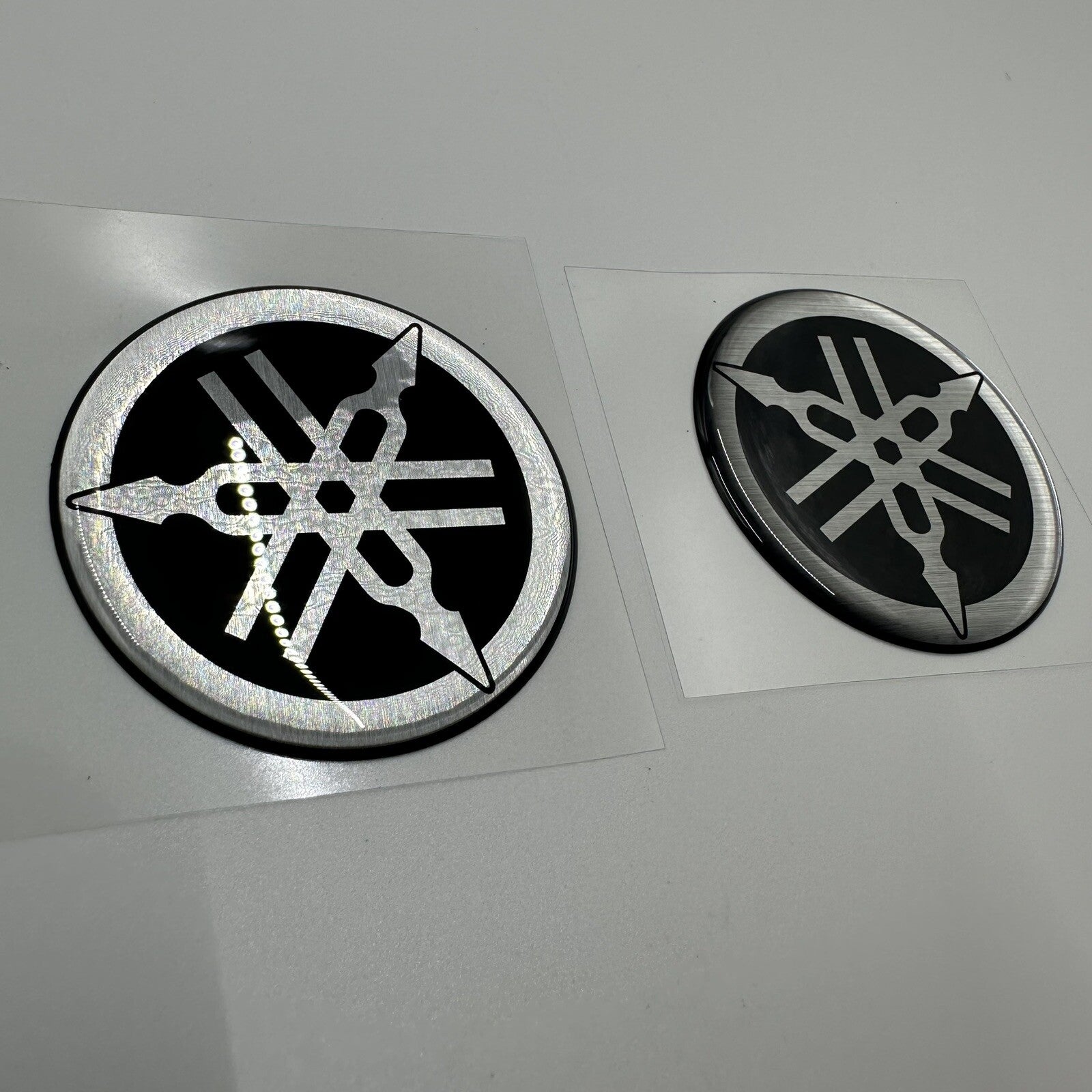 Genuine Yamaha R1 R6 R7 XJR YZF Tank Emblem Badge Decal Sticker 45mm Silver X2