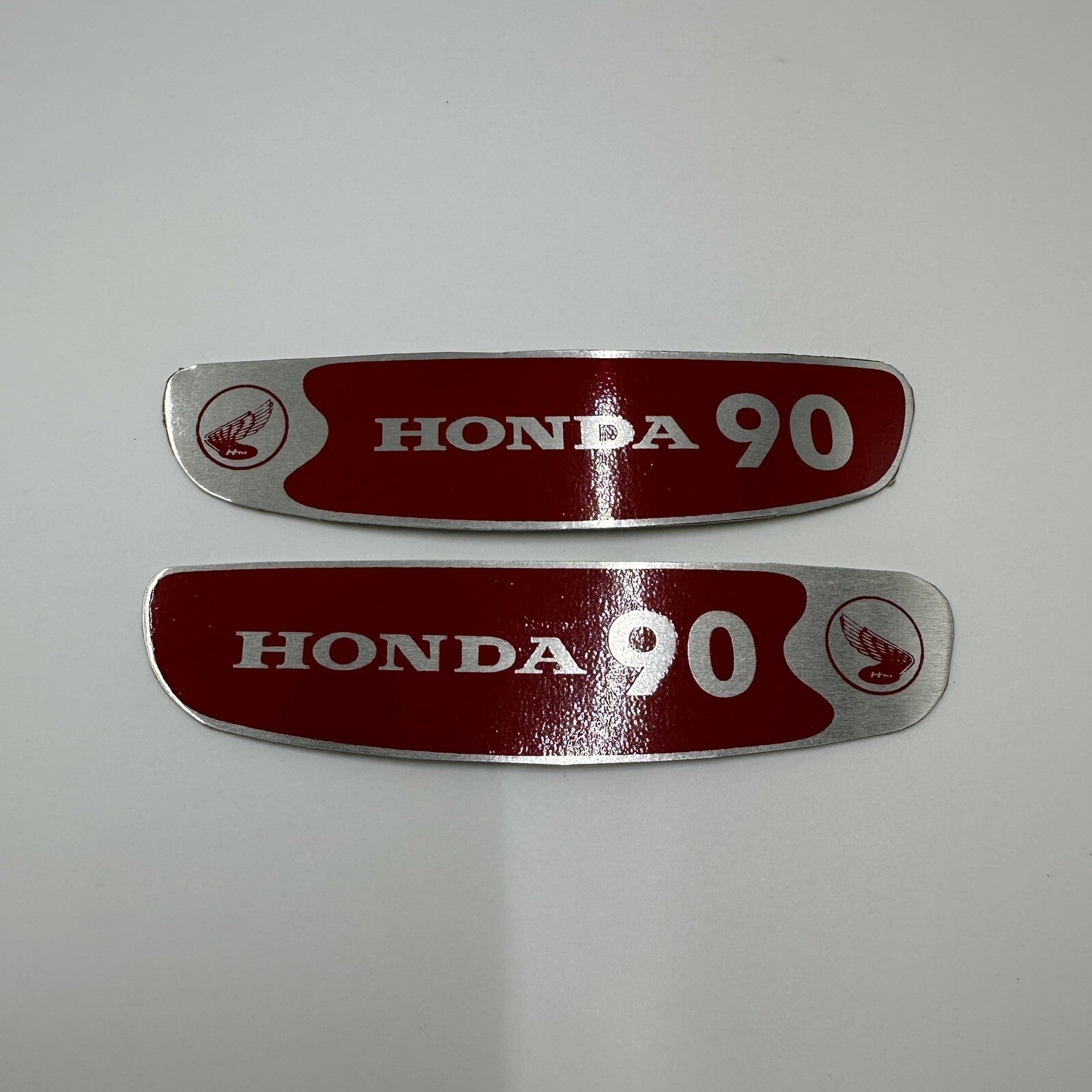Honda Cub 90 C90 Gas Fuel Tank Sticker Badge Emblem Decal Aluminium Pair