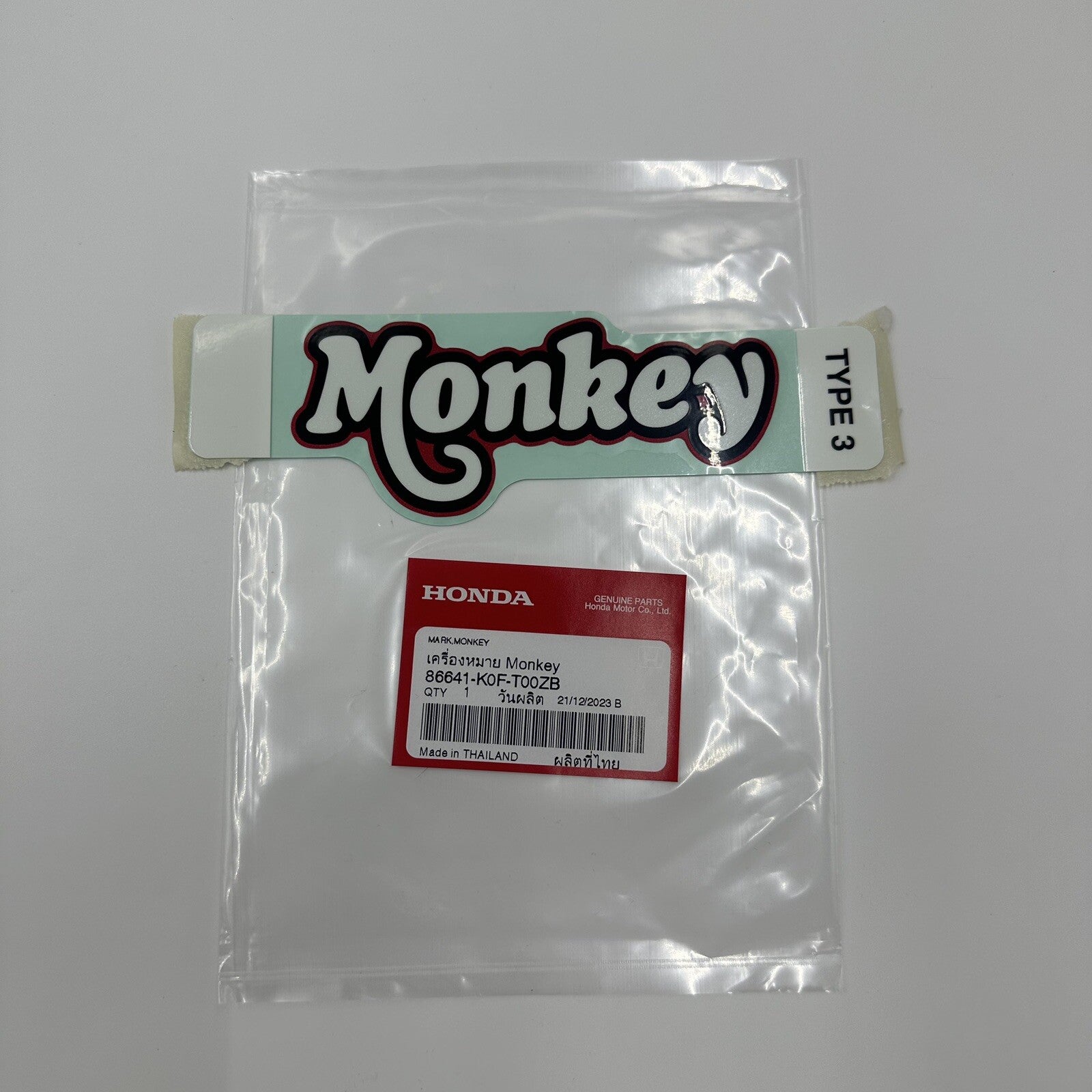 Genuine Honda Monkey Side Cover Decal Emblem Badge Sticker - Red